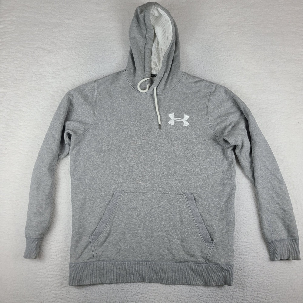 Under Armour Hoodie Mens Large Gray UA Storm Loose‎ Cotton Blend *